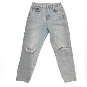 ZARA High Rise Straight Leg Blue Jeans Sz 6